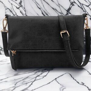 Travel Crossbody Bag Shoulder Purse Clutch Wallet Soft Lightweight Black Handbag